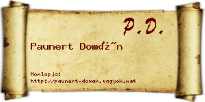 Paunert Domán névjegykártya